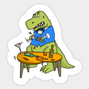 Tyrannosaurs Rex the Bartender Sticker